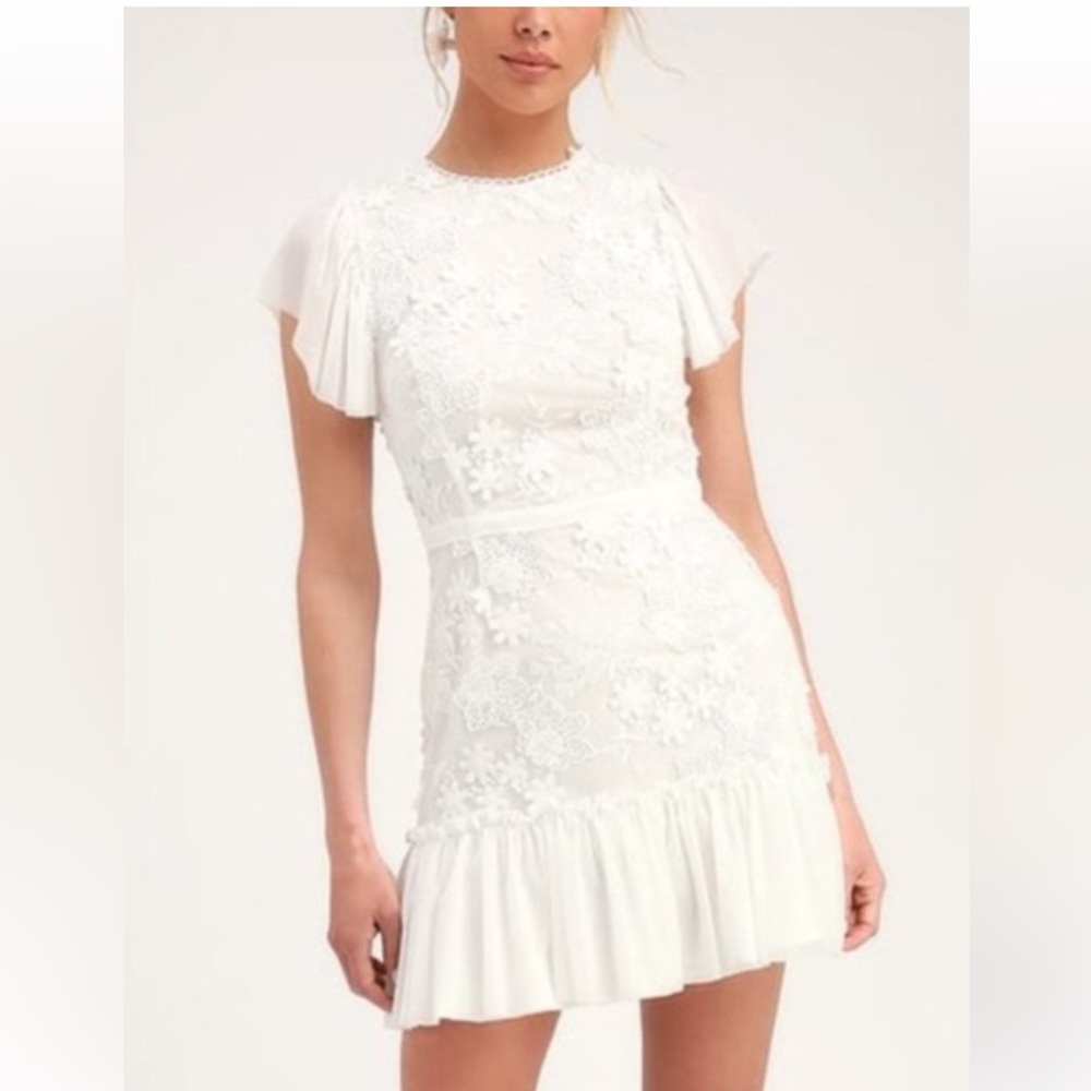 Charming Ivory Floral Juniors dress